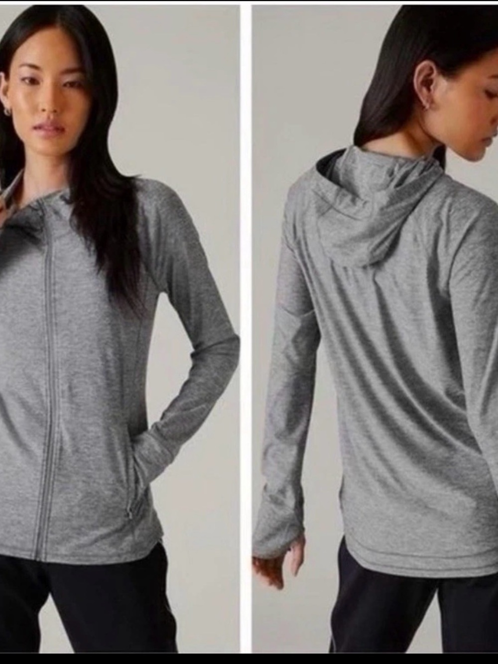 Athleta Pacifica Illume full zip heathered gray